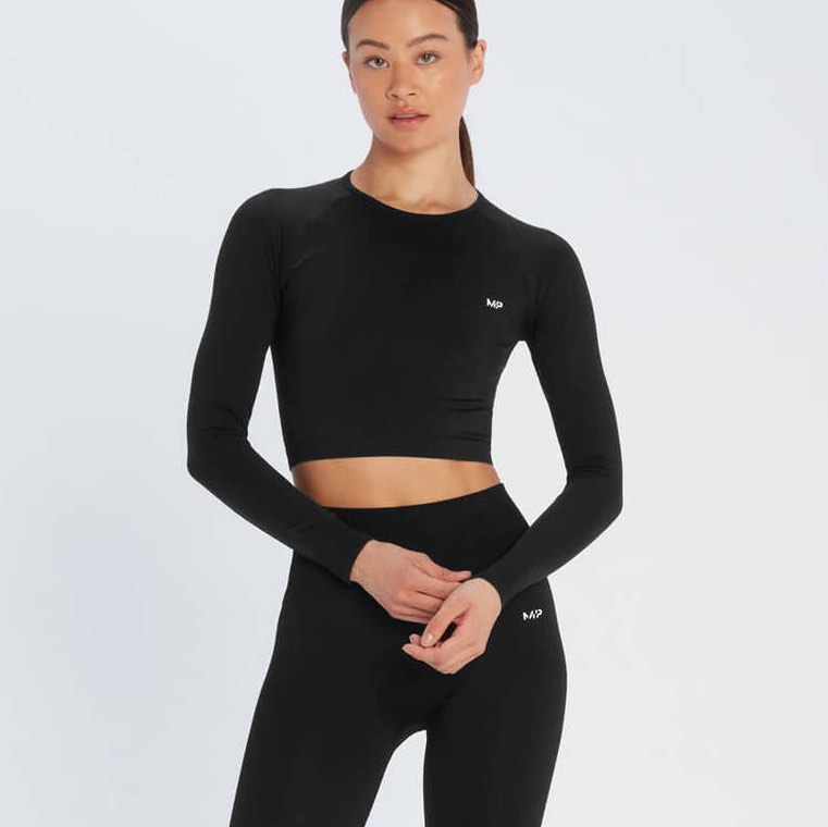 Gymshark Vital Seamless 2.0 Long Sleeve Crop Top - Tahoe Teal Mark