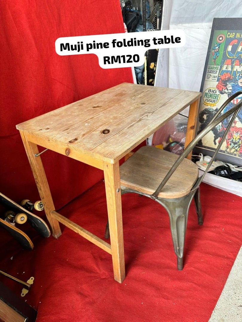 Muji pine folding table, Furniture & Home Living, Furniture, Tables