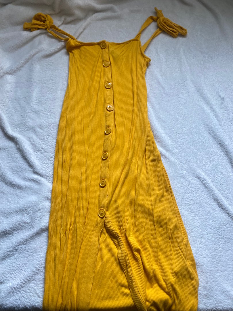 Mustard Fitted Dress, Women's Fashion, Dresses & Sets, Dresses on Carousell