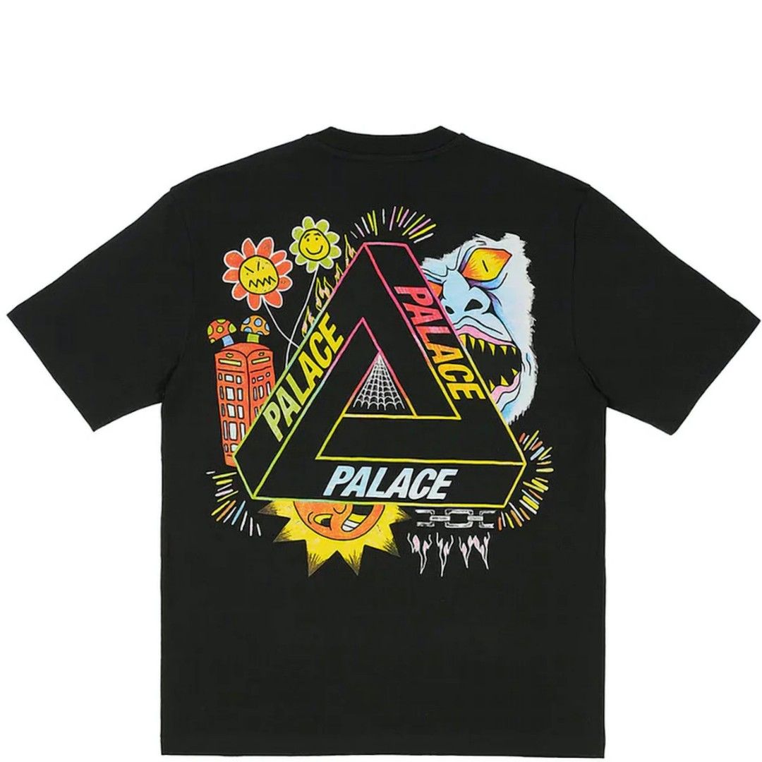 M-XXL|PALACE TRI-LOTTIE BLACK/WHITE/GREY MARL TEE, Women's Fashion