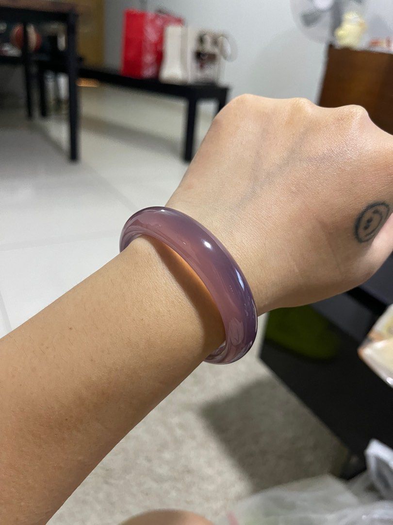 Natural purple Agate bangles 54.2dia