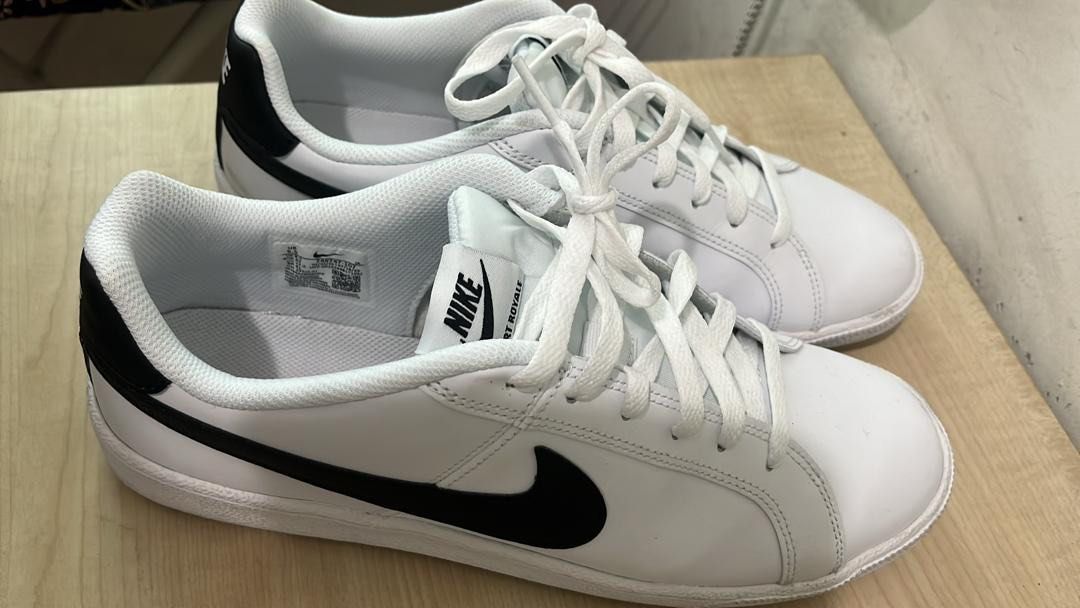 Nike Court Royale White Black Leather Men s Trainers Men s