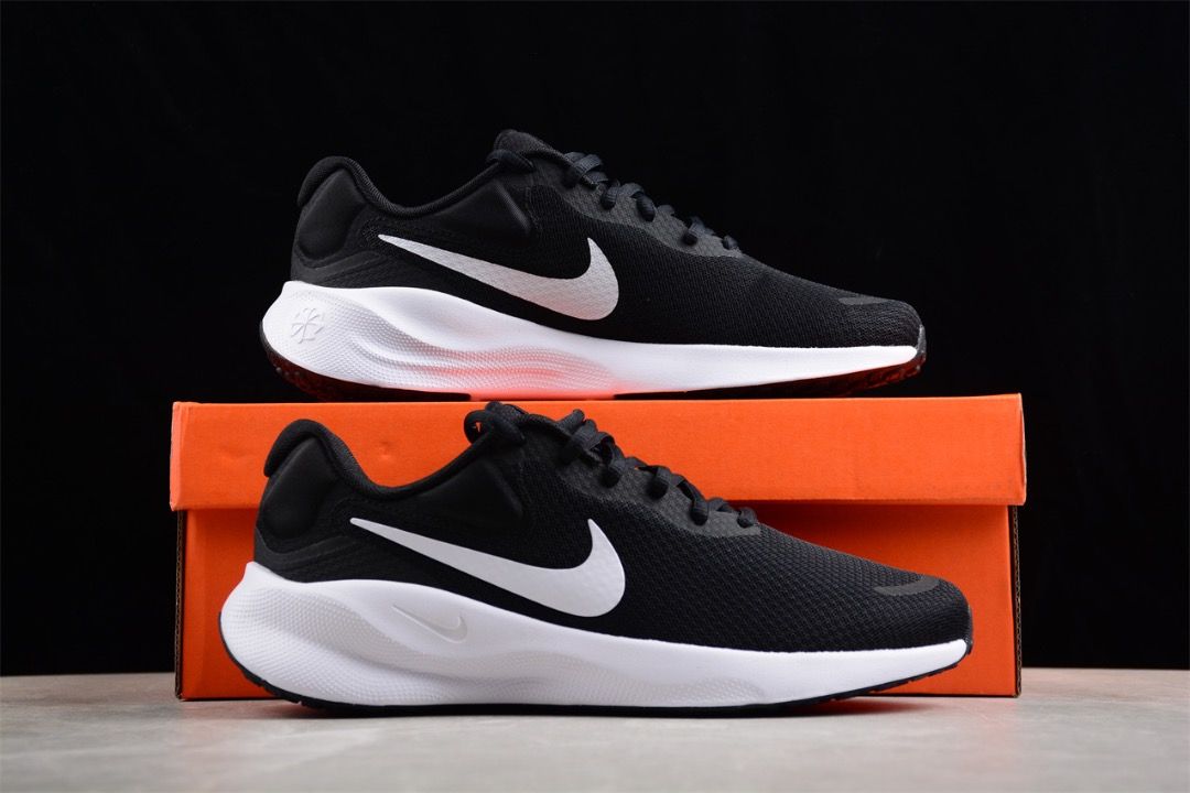 Red black and deals white nike running shoes