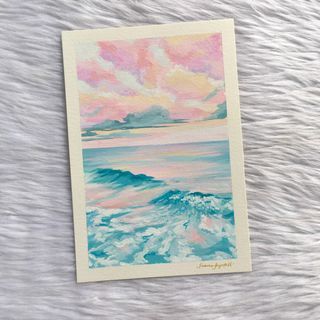 “Ocean Bliss” Gouache painting  5x7 inches