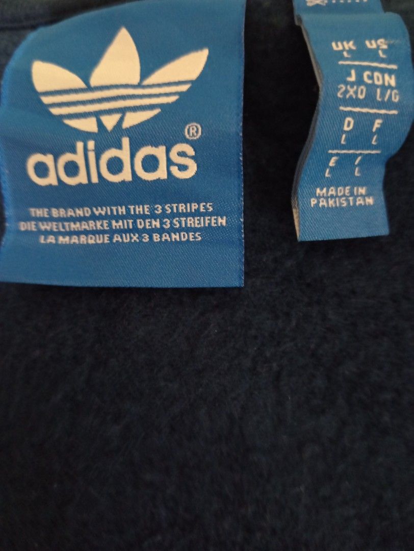 Original Adidas 3 Stripe Hoodie Tracktop Jacket Size L pit 23.5x28.5 Condition 9.5 10