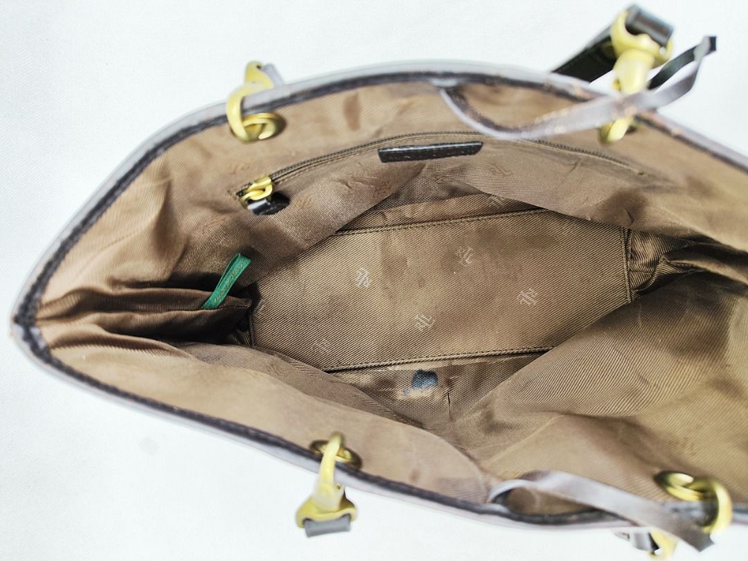original RALPH LAUREN brown olive LRL hand bag