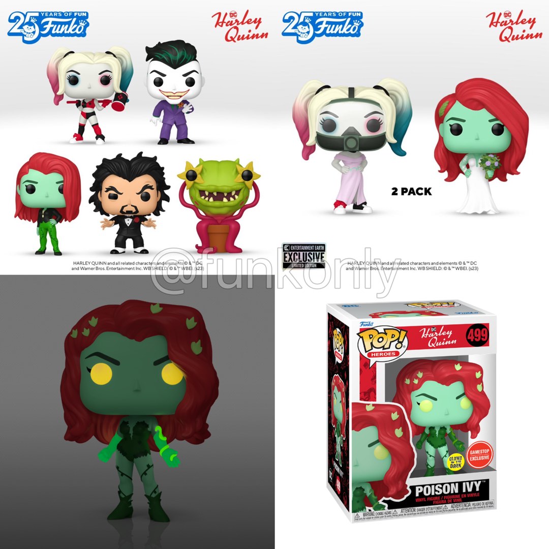 Harley Quinn Animated Series Funko Pops Includes Poison Ivy Wedding 2-Pack  Exclusive