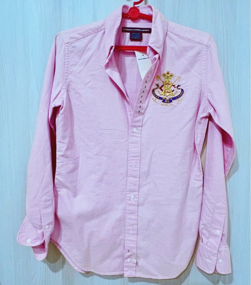 Ralph lauren pink button down shirt on sale