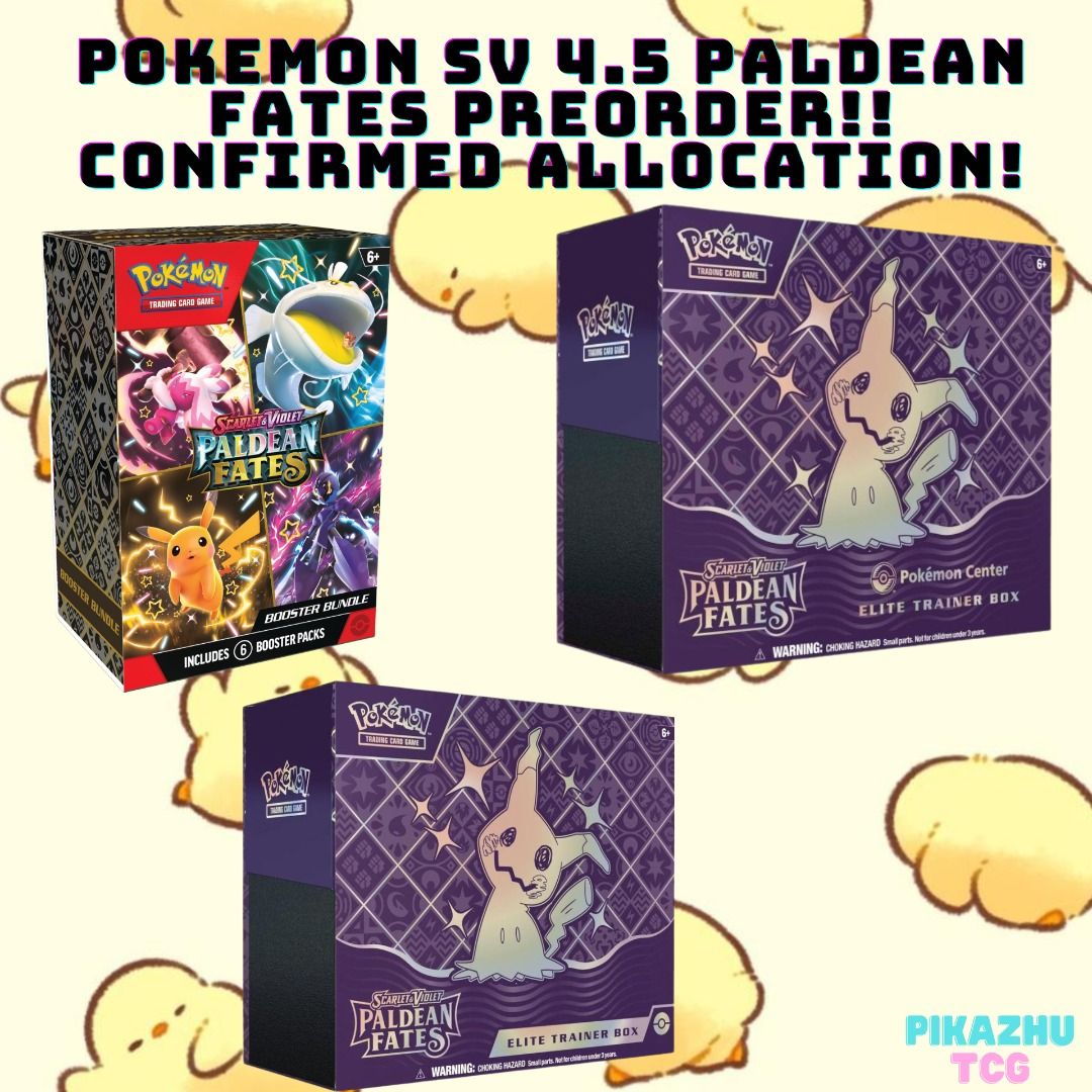 Preorder Pokemon SV4.5 Paldean Fates CONFIRMED ALLOCATION!/ Shiny