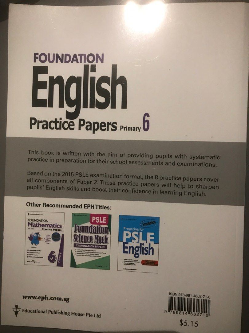 Pri Paper Pri 6 Foundation English practice papers, Hobbies & Toys, Books ...