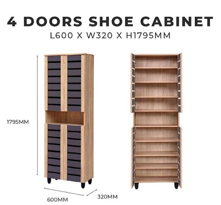 4 Door Shoe Cabinet Furniture Home