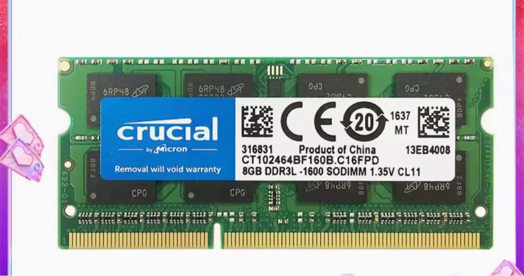 Crucial DDR3L 8 GB ram 1300 mhz BNIB sealed