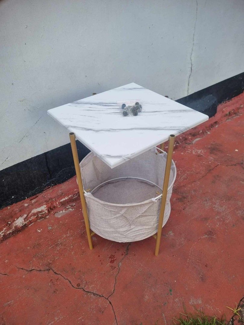 Side & Bedside Table (Category: Tables & Sets) located in Manila. Submitted by redonlineshop (Listing ID 1272323359, Image 1). Description: Side Table 05 40x40x60cm marble white ₱700 ON HAND BRAND NEW Mode of Payment: Gcash,COD Same day delivery + Delivery Fee.