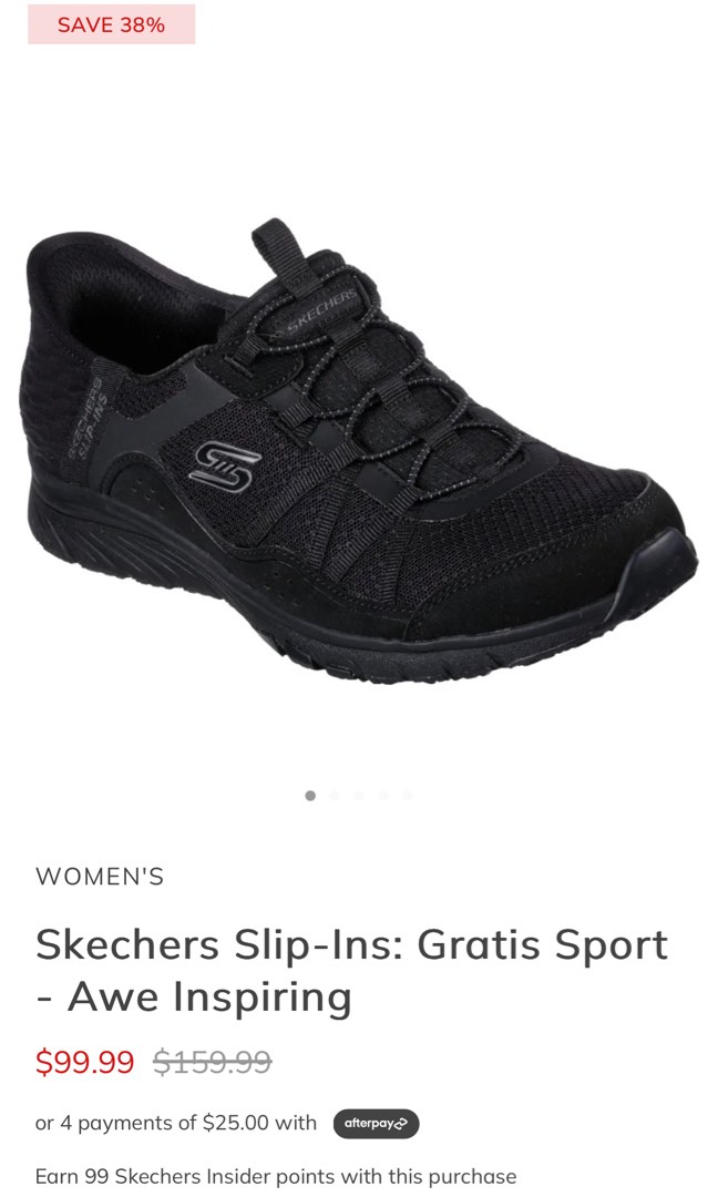 SKECHERS SLIP INS BLACK MEMORY FOAM SIZE 37 free flat shoe BATA