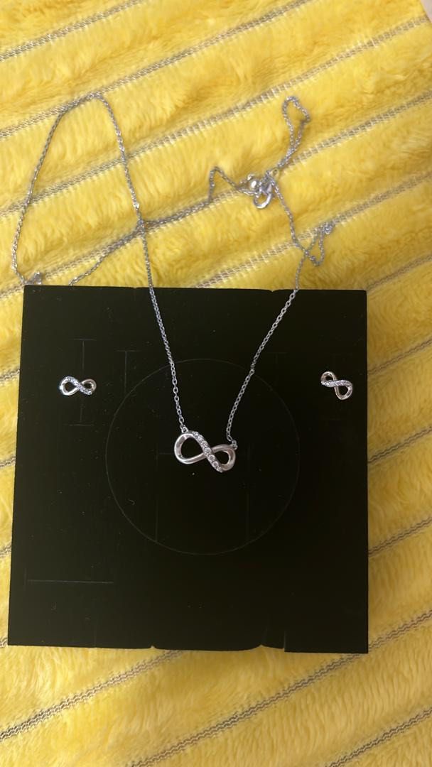 Pandora .925 Sterling Silver & CZ Infinity Heart Necklace 19
