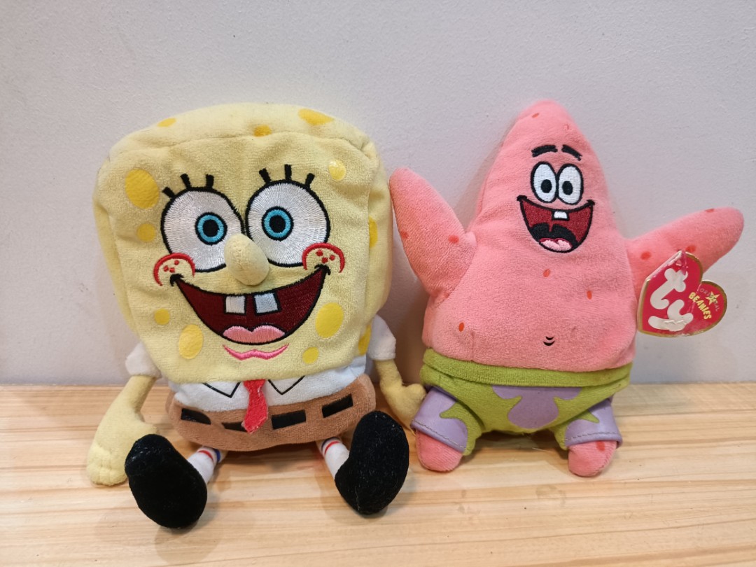 Spongebob and Patrick TY Plush, Hobbies & Toys, Toys & Games on Carousell