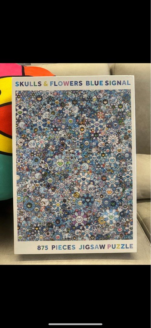 Takashi Murakami 875 Pieces Jigsaw Puzzle Skulls And Flowers Blue