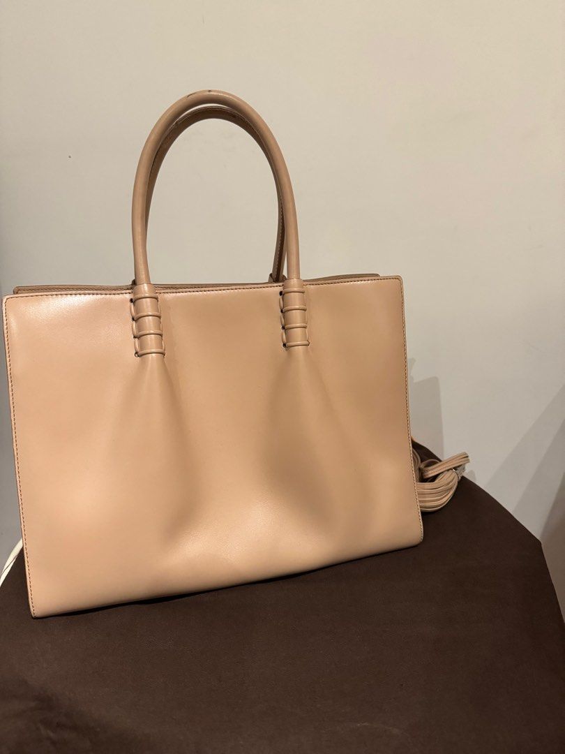 Todd handbag shoulder bag top handle bag brief for work Tan