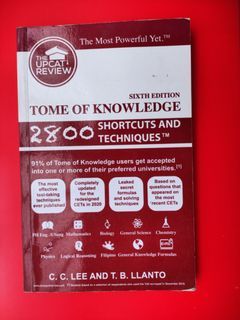 6th Edition Tome of Knowledge The UPCAT Review (College Admission Entrance Test Reviewer)