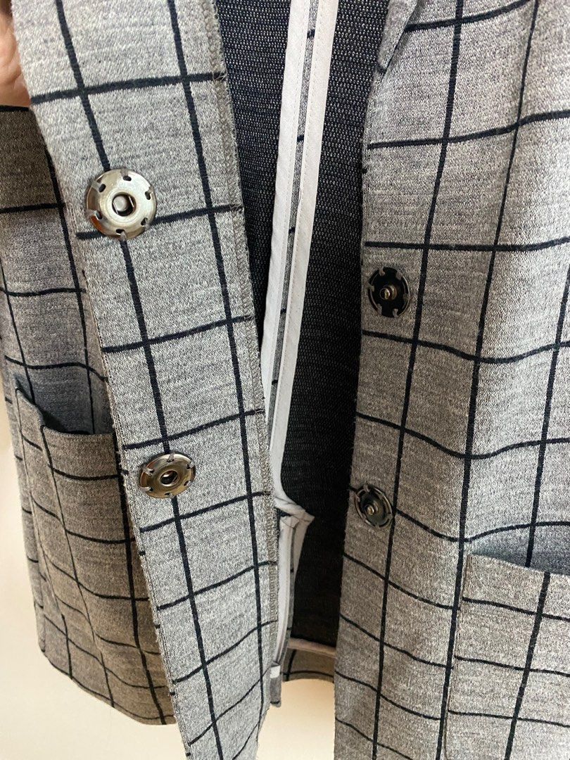 Topshop Petite Checkered Blazer Women s Fashion Coats Jackets