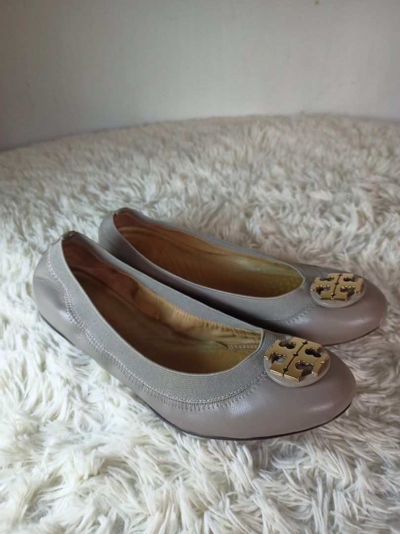 TORY BURCH GREY FLATS Luxury Sneakers Footwear on Carousell
