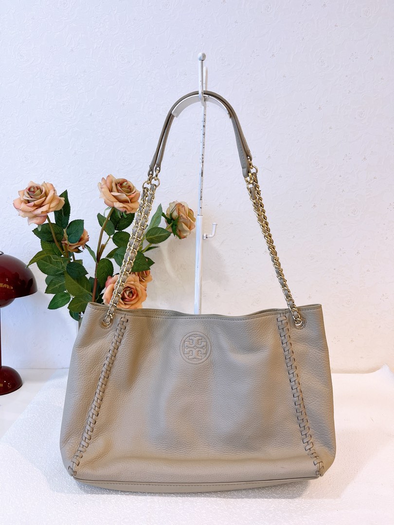 Tory Burch Marion Chain shoulder Slouchy Tote Pre loved Luxury
