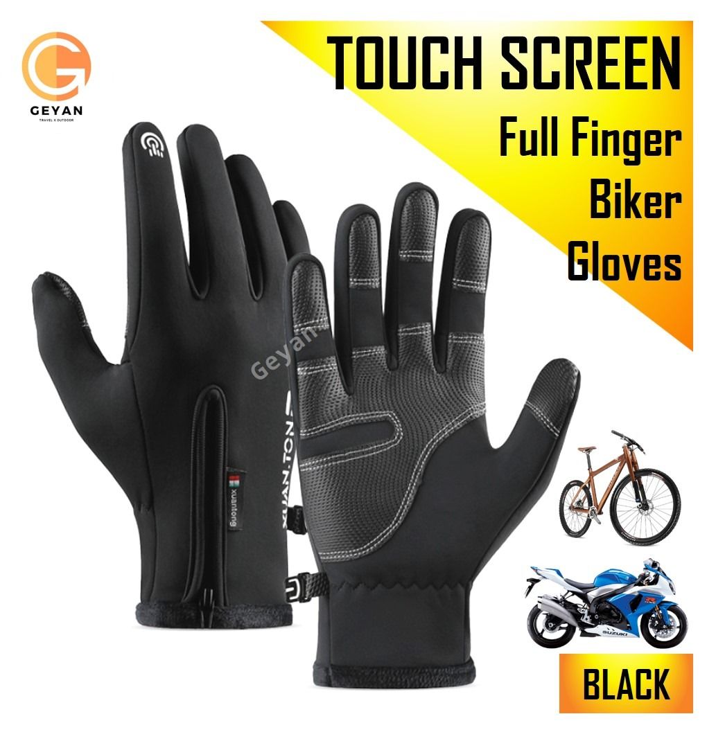 TOUCHSCREEN Bicycle Gloves Motorcycle Bike Glove Full Finger Protector Touch  Screen Riding Cycling Motorbike Rider Protective Gear Water Resistant All  Weather Outdoor Adventure Sports Biking Accessories Unisex Men Women 1 Pair  HUMRAD