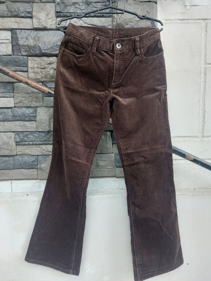 CORDUROY SLIM FLARED PANTS