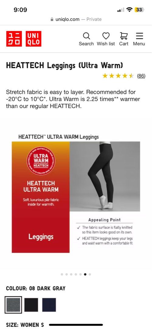 Uniqlo Heattech extra warm leggings