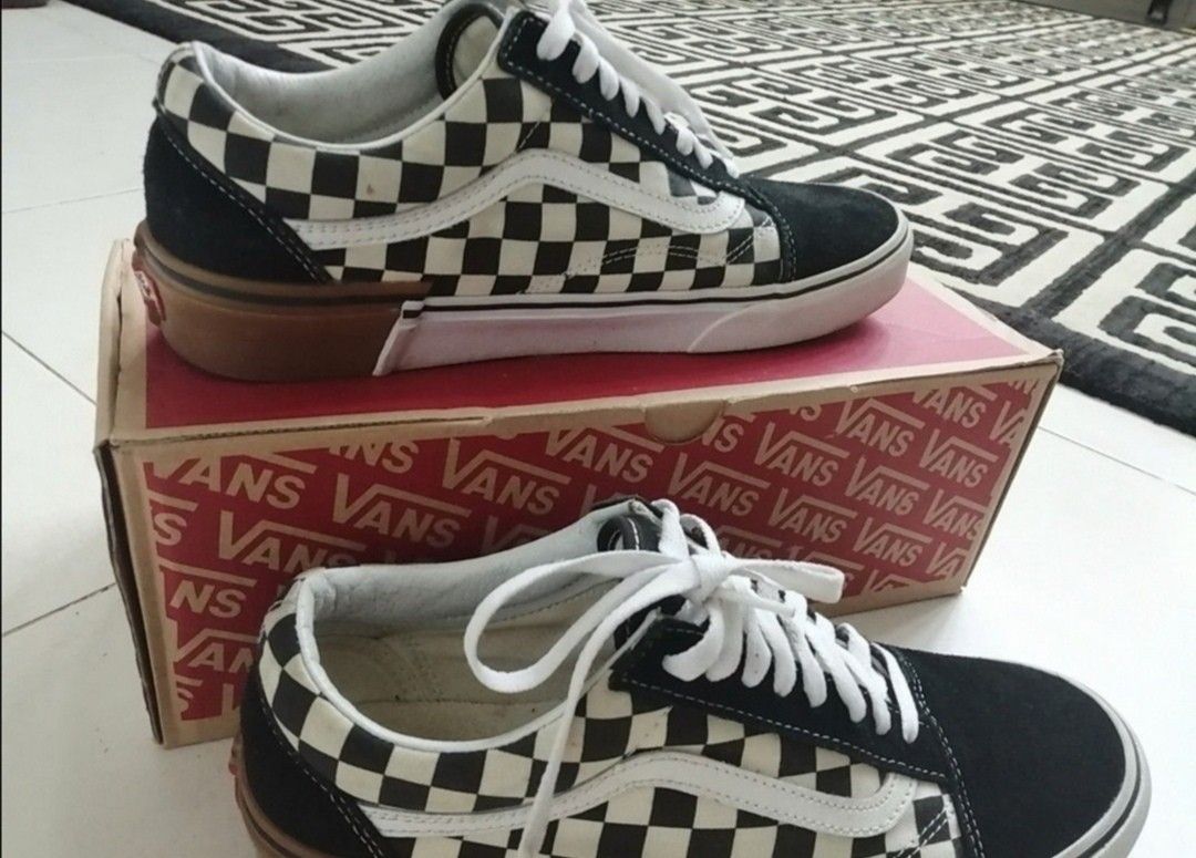 Vans old skool store gum block checkerboard