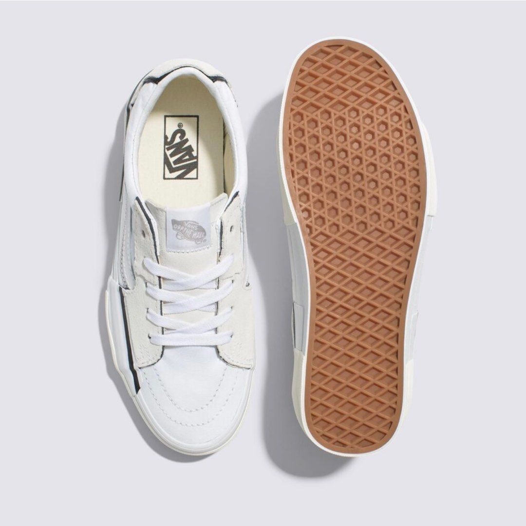 White vans deals thin sole