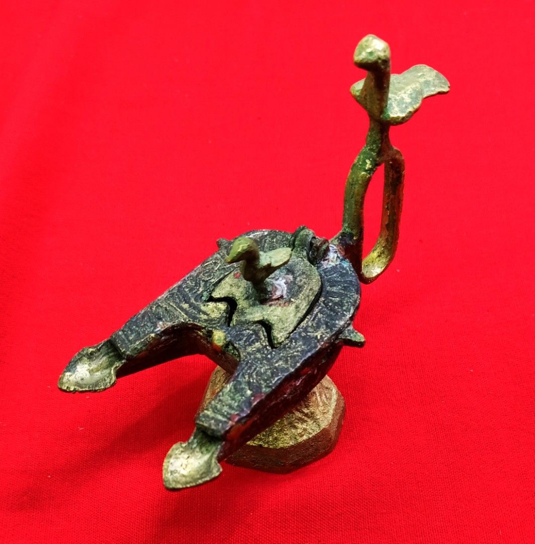 Vintage brass Seljuk Khorasan Double wicked islamic lamp for 975 *W64