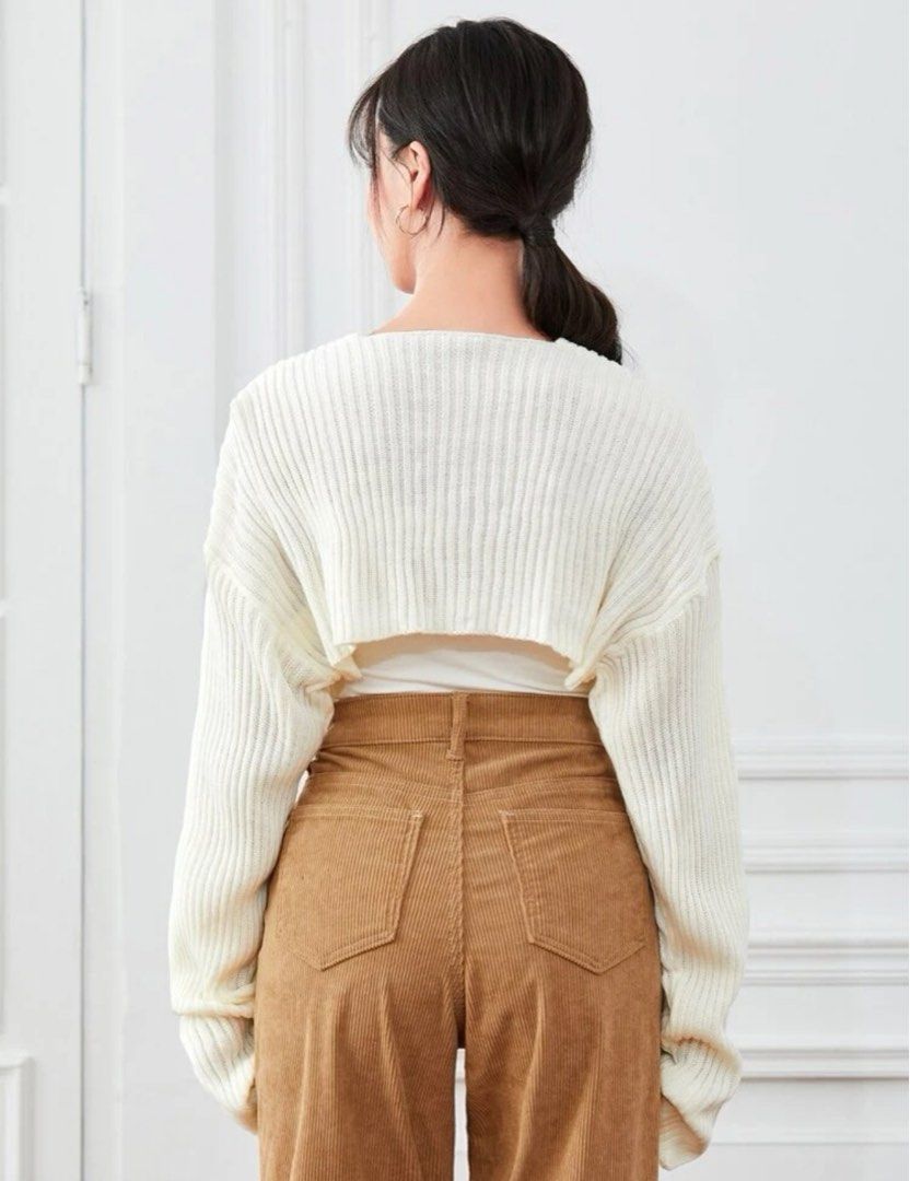 White shrug sweater sale