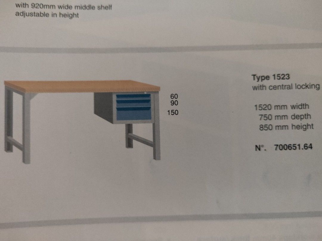 WORKBENCH TOPS & 3 DRAWERS WORKBENCH, Furniture & Home Living, Home