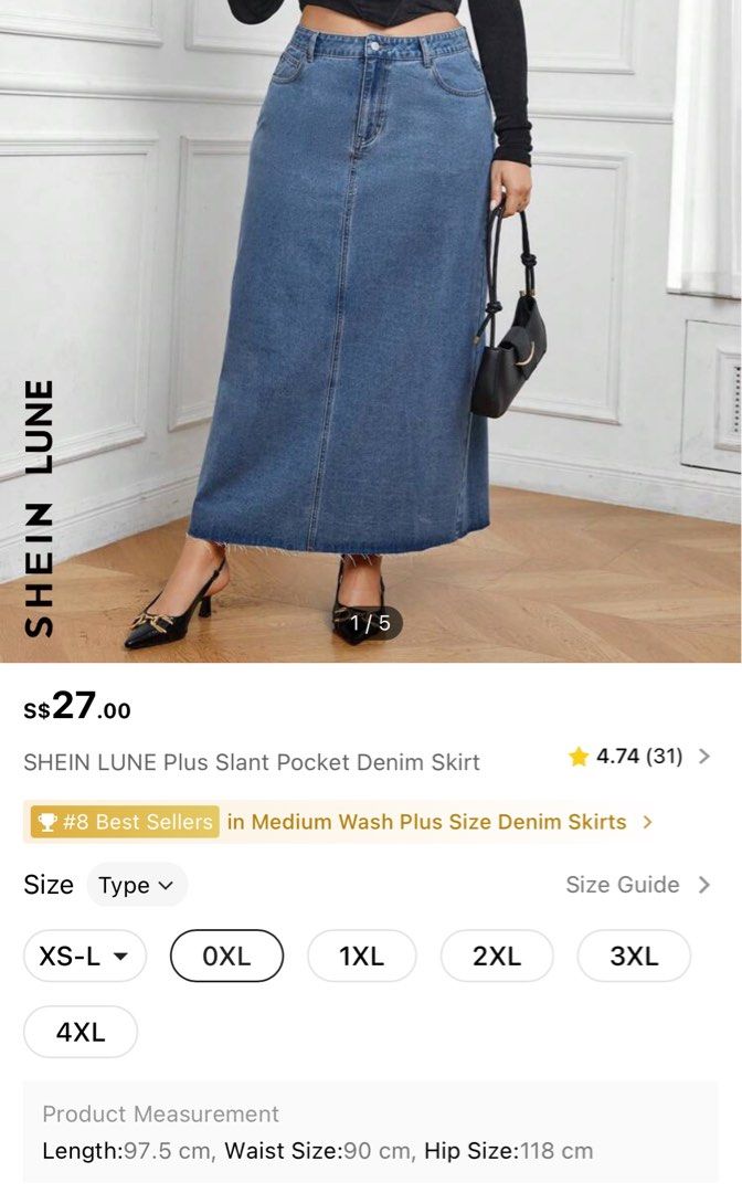 Mid length denim skirts 4xl shop