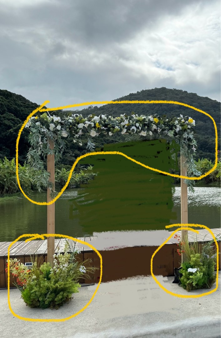 户外婚禮結婚證婚高質仿真度極高地花X2 +2米花藝佈置 (送斟茶坐墊及出門遮)62863171283074111