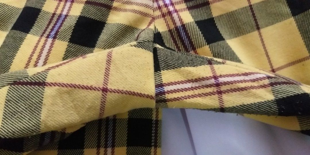 Yellow plaid pants zara top