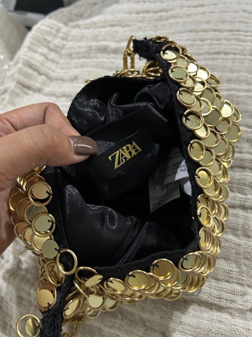 Zara gold purse top