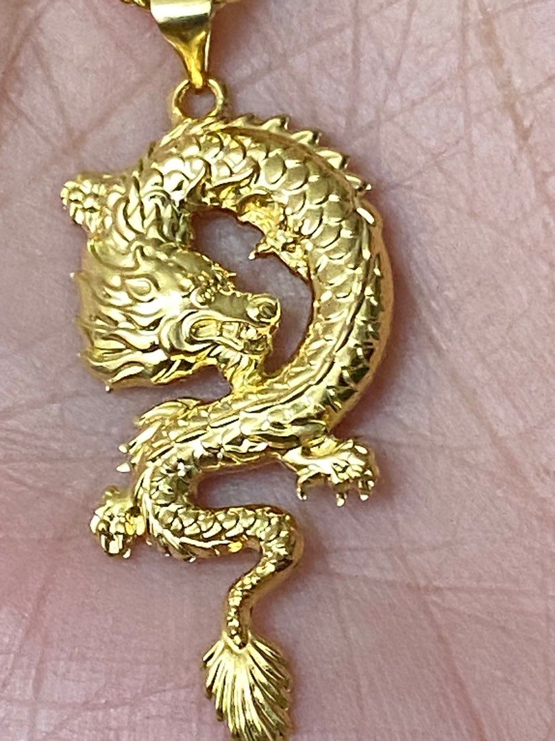 Real gold clearance dragon necklace