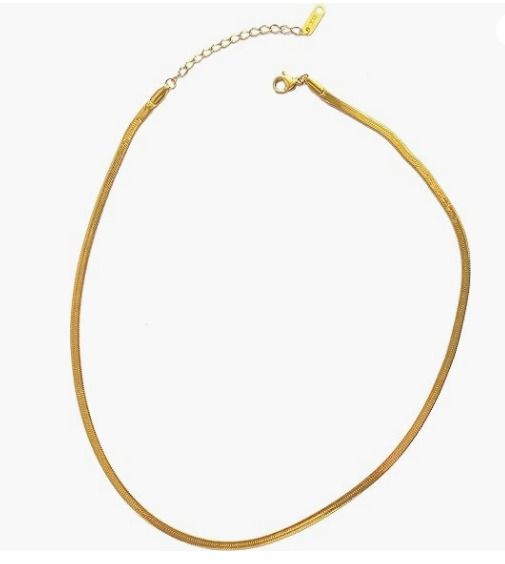 18K Gold Plated Snake Choker Necklace Herringbone Snake Necklace Gold Choker Necklaces for Women Girl Gifts Jewelry CL0795