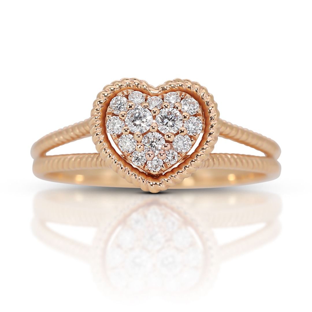 Gold heart outlet shaped ring