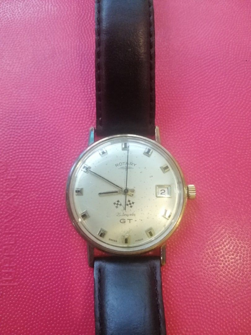 1960s Rotary GT Date 9k Gold case watch