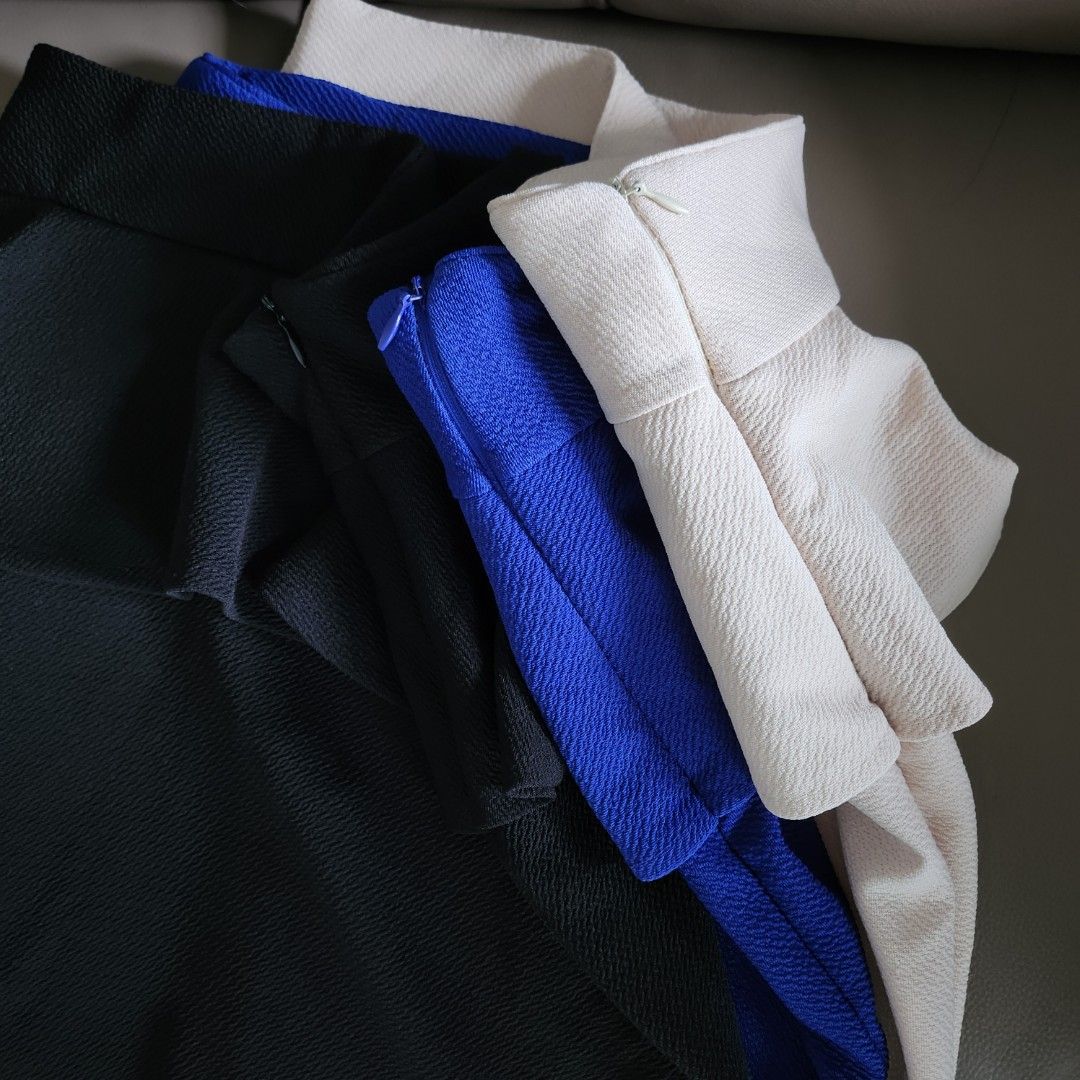 3 for 15. Peplum Bandage Skirt. Black Blue Ivory