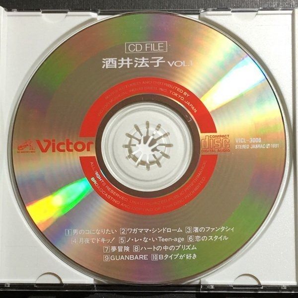 酒井法子Noriko - CD FILE Vol.1 精選日版CD 91年VICTOR舊版冇