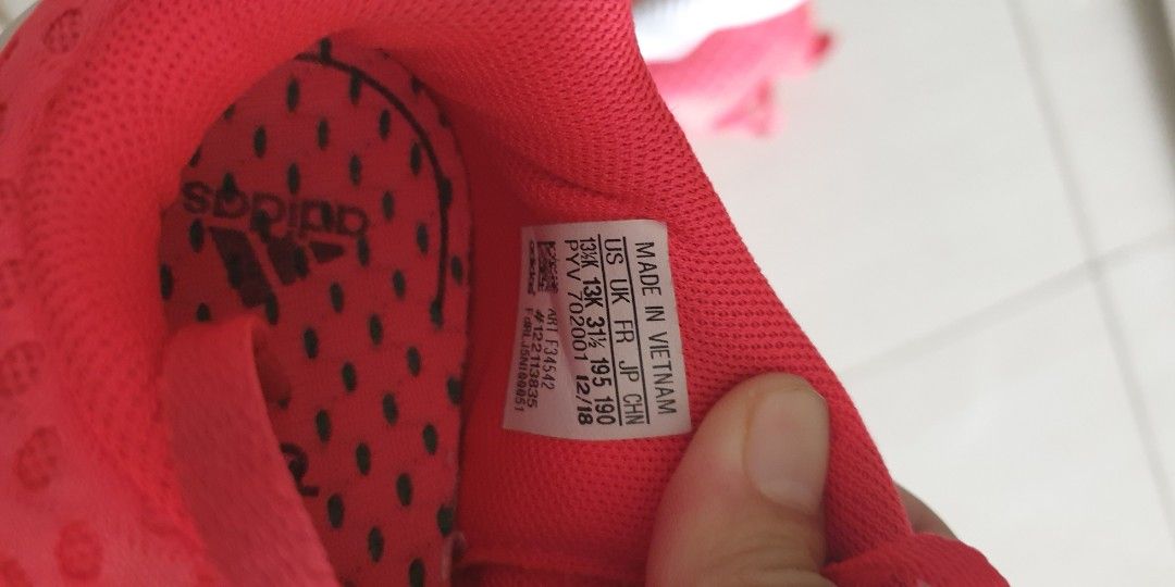 Adidas Girl Shoes Red size 13 Babies Kids Babies Kids