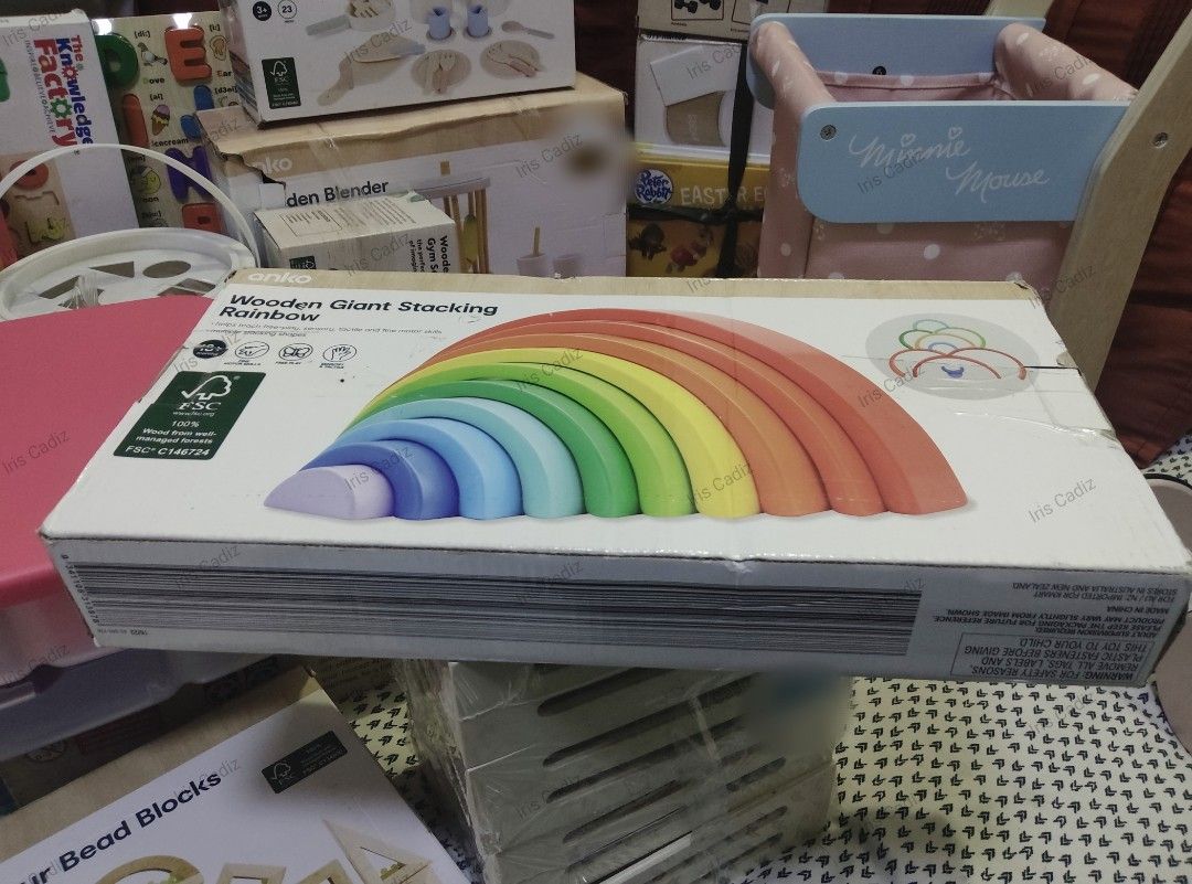 Anko Wooden Giant Stacking Rainbow toy Australia, Hobbies & Toys, Toys