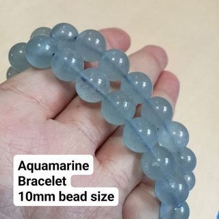 Aquamarine Bracelets. (10mm bead sizes)