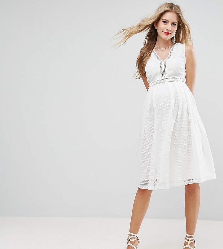 ASOS maternity white crochet dress uk6