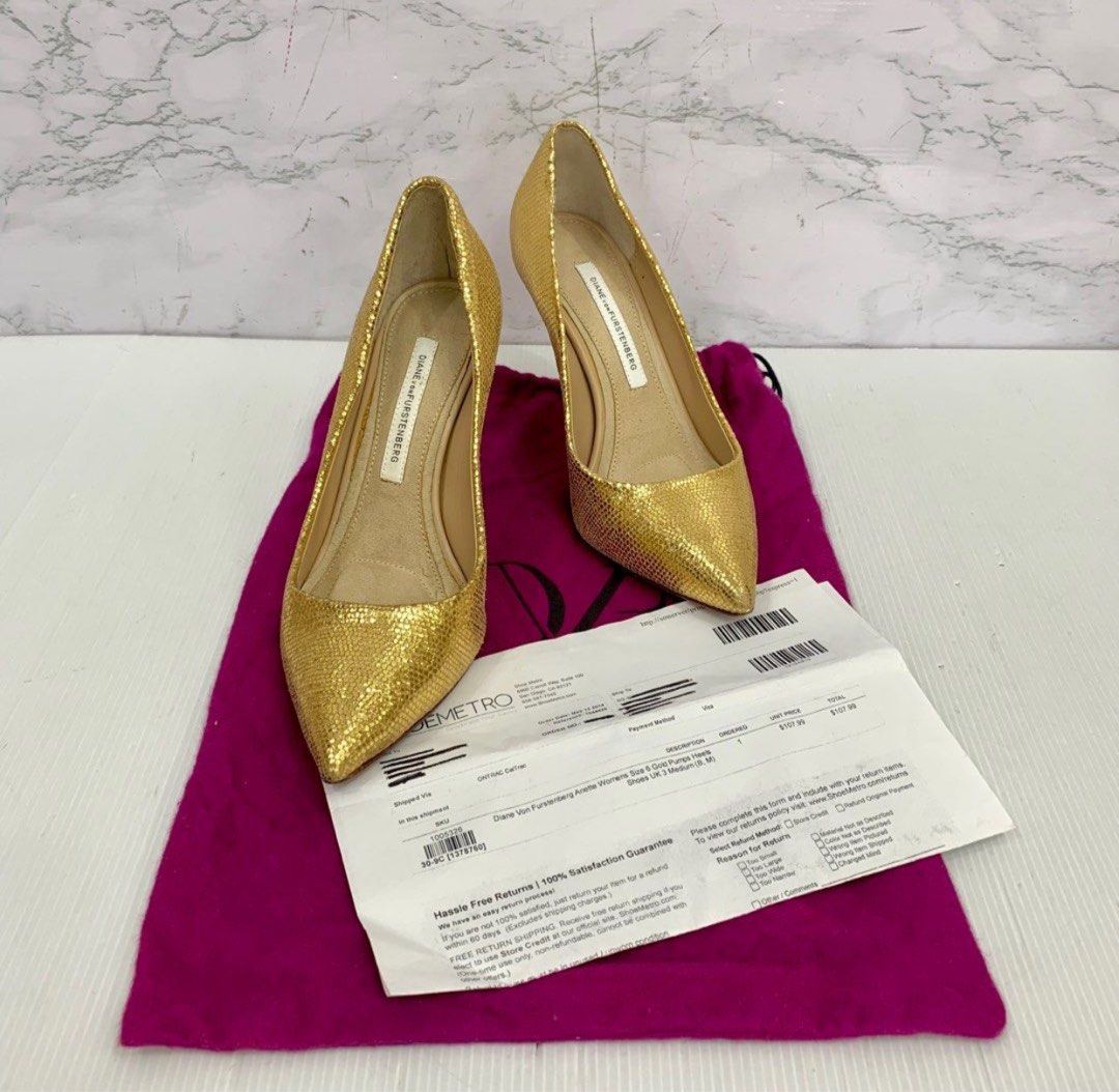 Diane von furstenberg gold sandals top