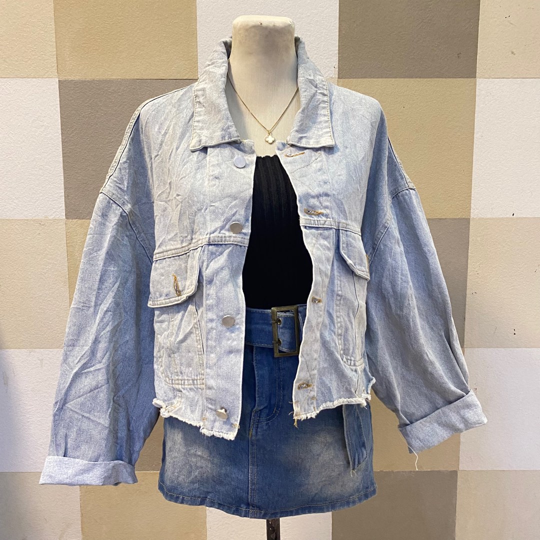 Baggy Denim Jacket, Women's Fashion, Coats, Jackets and Outerwear on ...